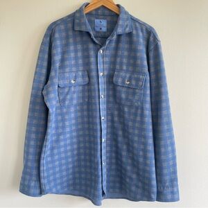 Tailorbyrd The Sweatershirt Men's Blue Checkered Button-Up Shirt Size XL